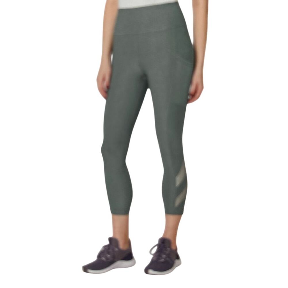 Mondetta Womens Green High Waist Active Capri Leggings Small